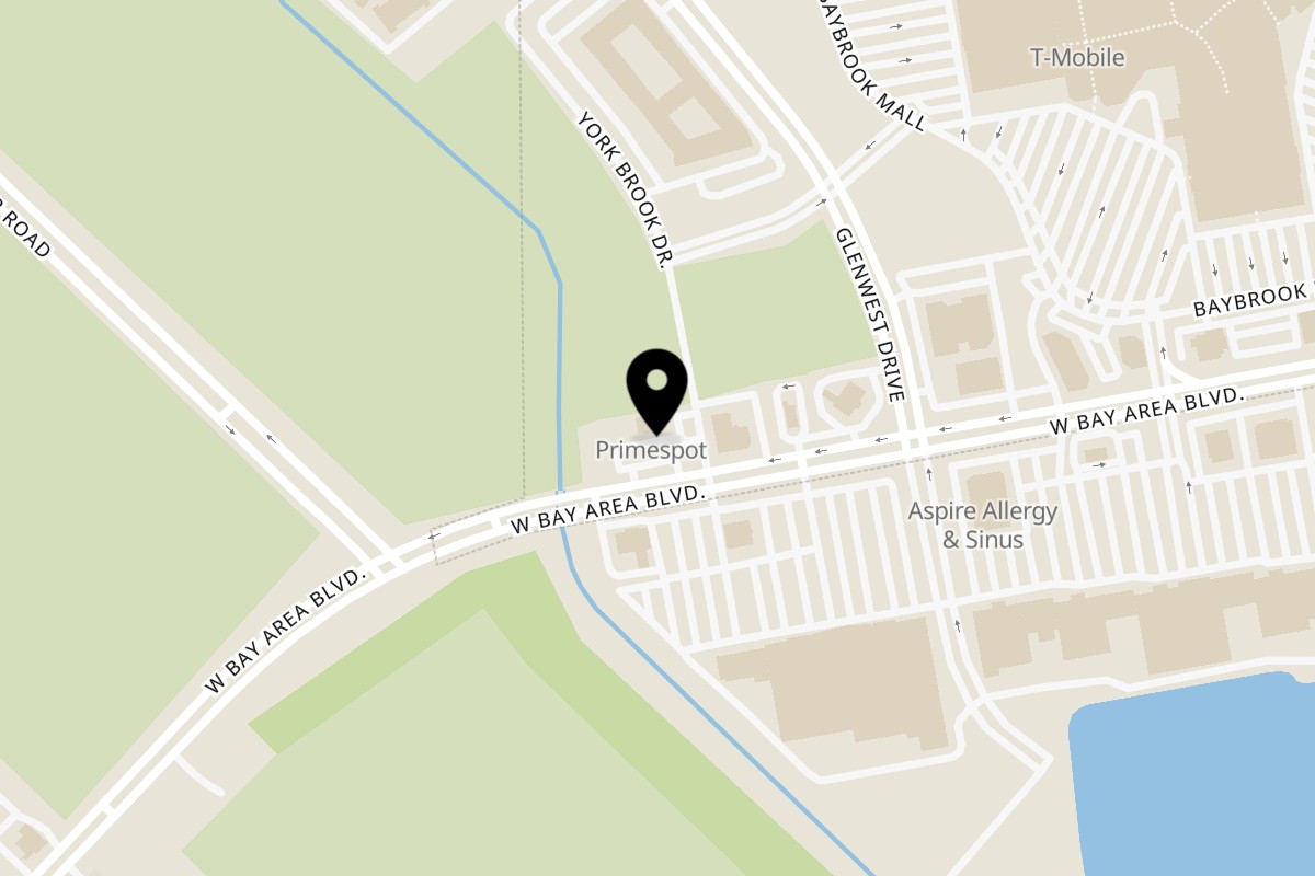 Map showing the location of Wingz Shack Webster on 1806 W Bay Area Blvd in Friendswood
