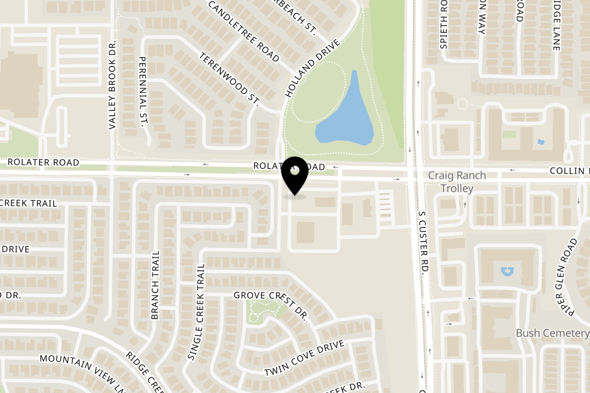 Map showing the location of Wingz Shack Frisco on 15801 Rolater Rd Ste 206 in Frisco